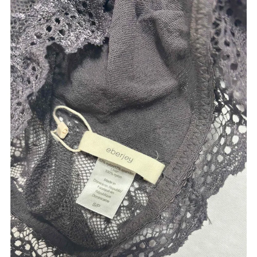Eberjey NWT Colette Lace Racerback Bralette‎ Pebble Mesh Size Small